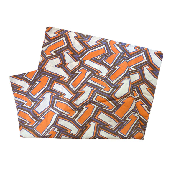 Vintage 70's Pillowcase, Funky Orange Purple & White Pattern, 1970's Bedding - Picture 1 of 10